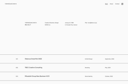 IwayaToranosuke_portfolio | ポートフォリオのWebデザイン